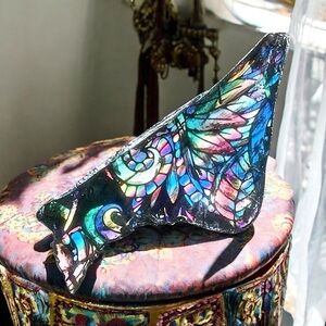 Psychedelic Tie-Dye Iridescent Trinket Sea Shell Decor